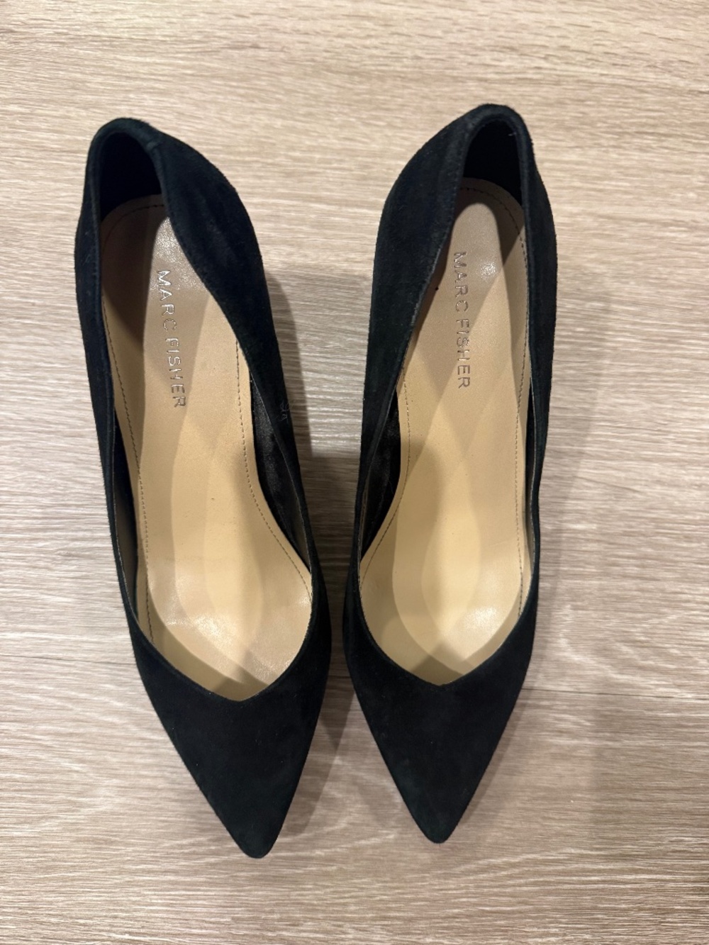 Mark Fisher Black Suede Heels- size 8